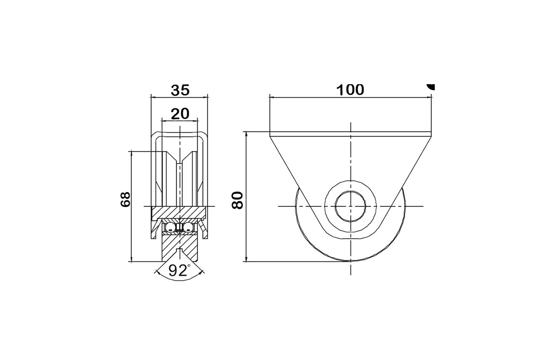 Kit poarta culisanta L1, greutate sustinuta 220kg