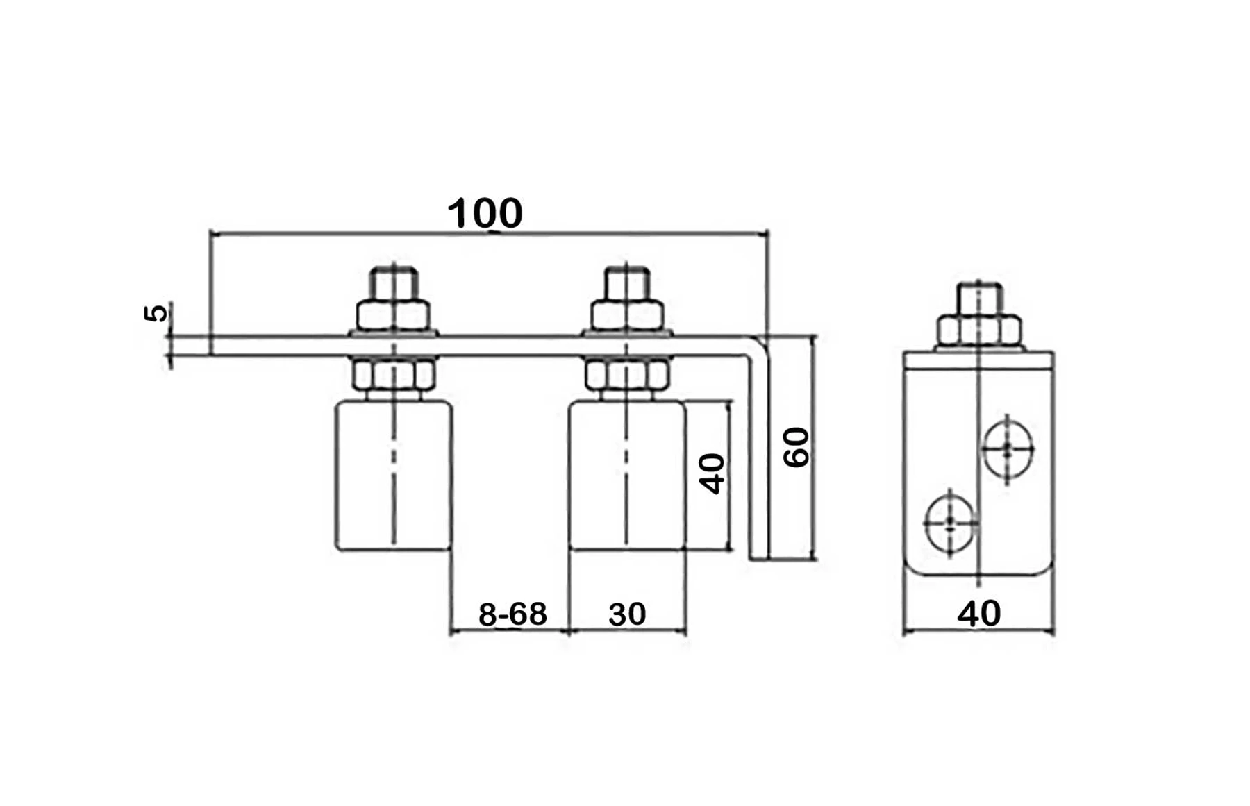 Kit poarta culisanta M1, greutate sustinuta 175kg