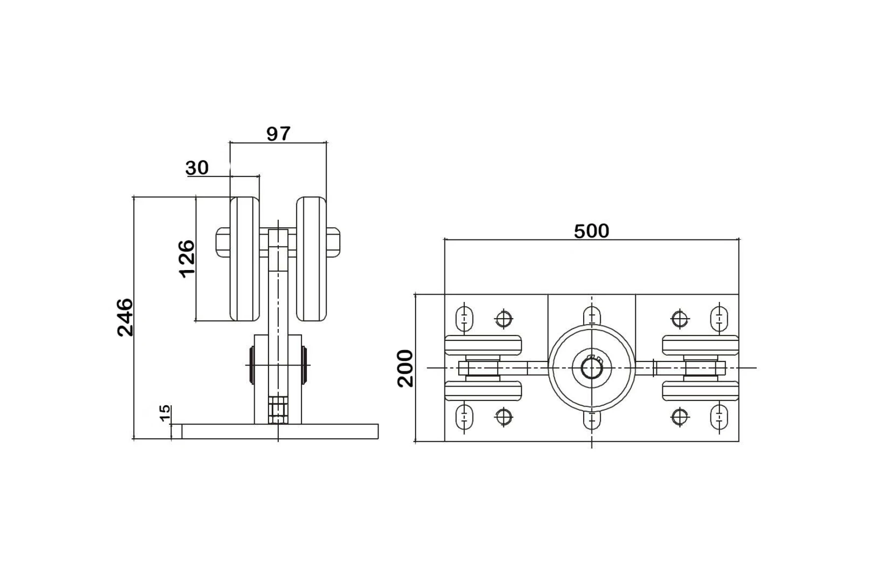 Kit poarta autoportanta L5, 12 metri sina, greutate sustinuta 1600kg