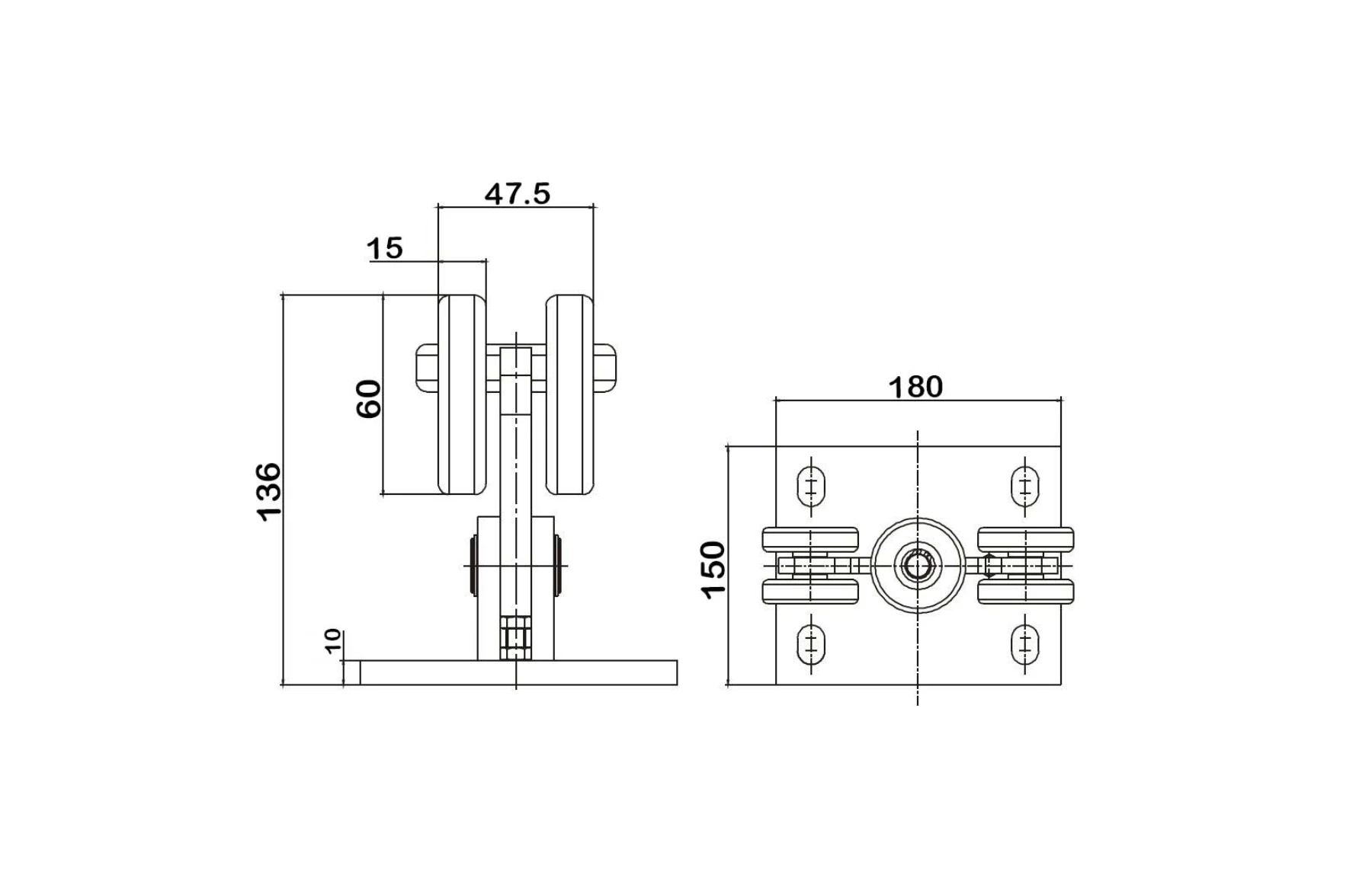 Kit poarta autoportanta S5, 9 metri sina, greutate sustinuta 500kg