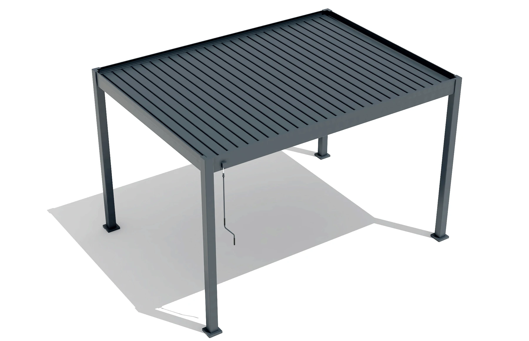 Pergola Bioclimatica X 2.0, Aluminiu, 4x4m, LED Lumina Calda, Gri Antracit
