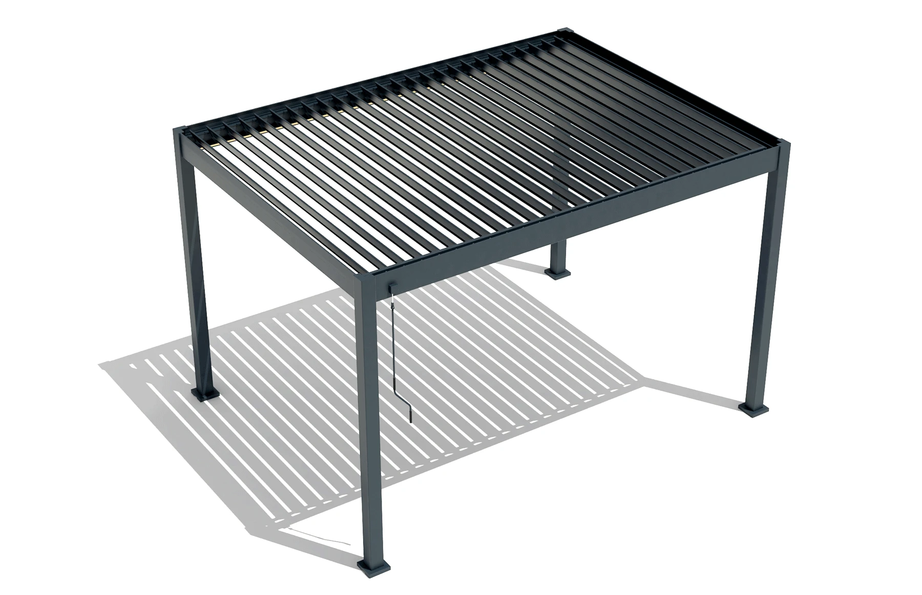 Pergola Bioclimatica X 2.0, Aluminiu, 4x4m, LED Lumina Calda, Gri Antracit