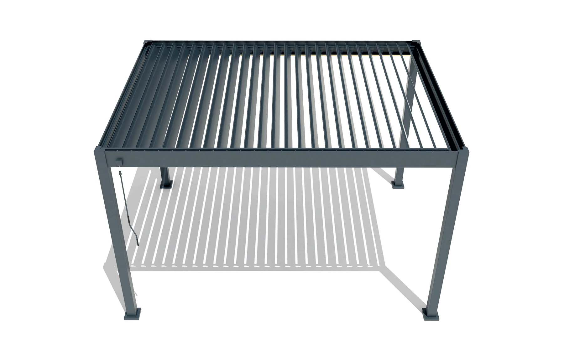 Pergola Bioclimatica X 2.0, Aluminiu, 4x4m, LED Lumina Calda, Gri Antracit