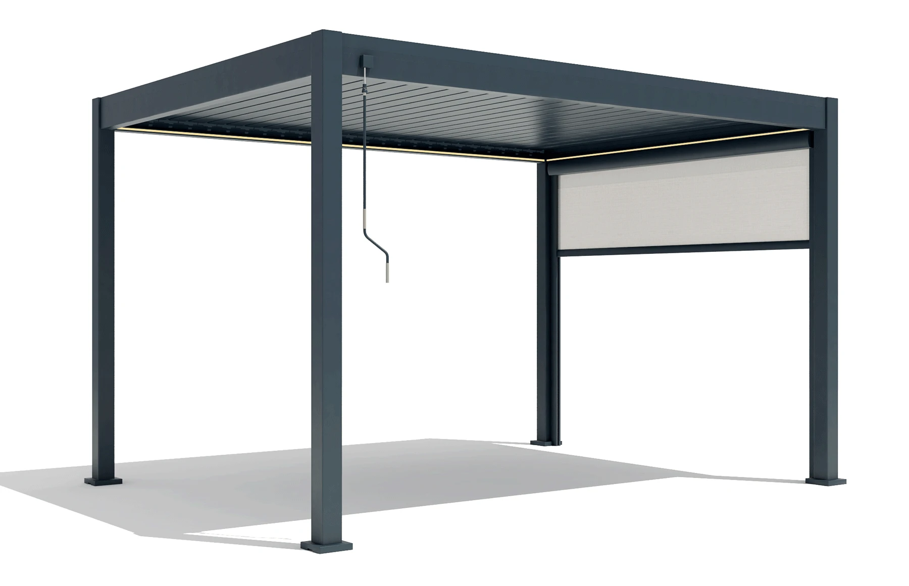 Pergola Bioclimatica X 2.0, Aluminiu, 4x4m, LED Lumina Calda, Gri Antracit