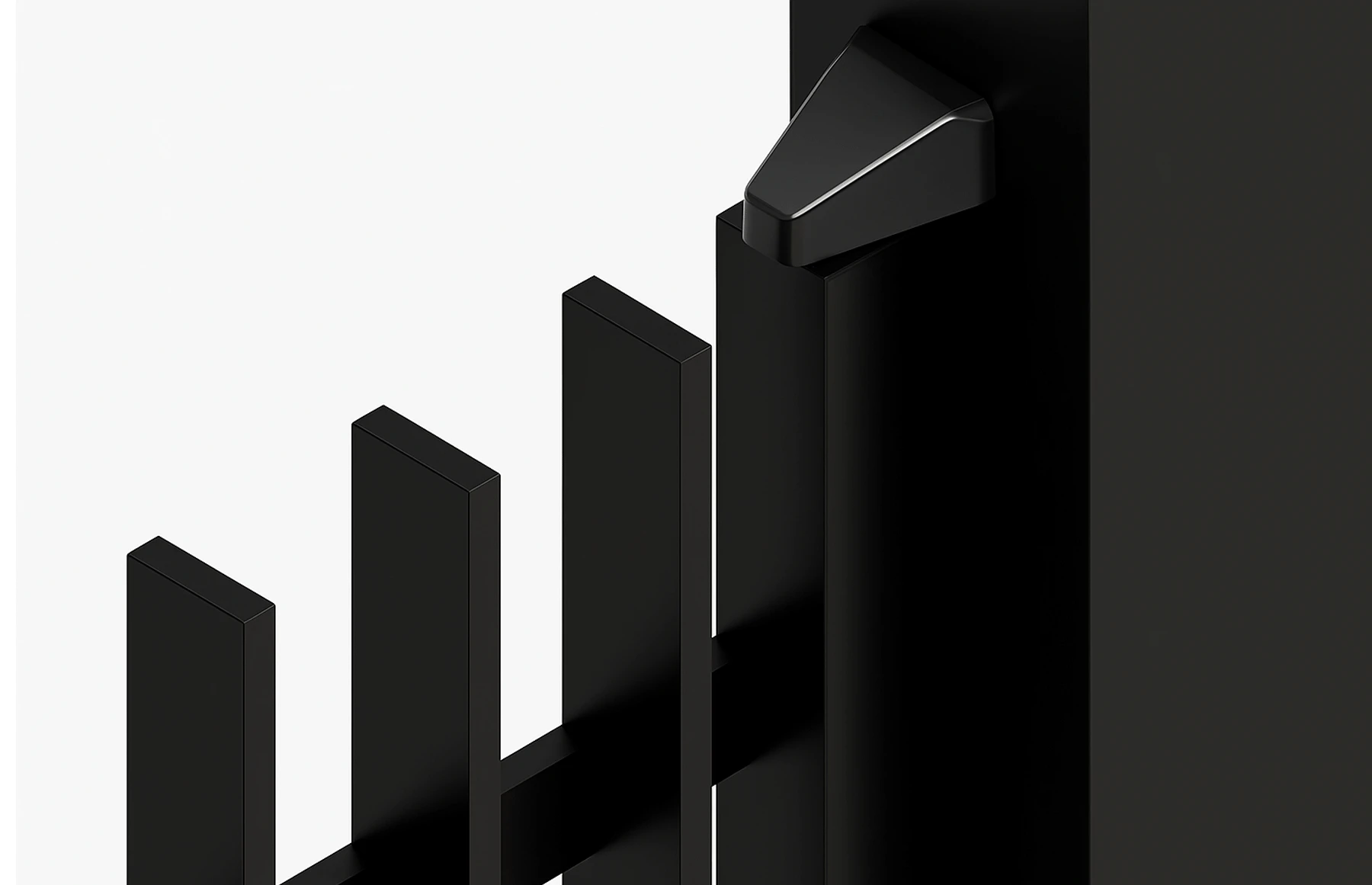 Set porti metalice din aluminiu, model Light Straight, Negru, Gama Light