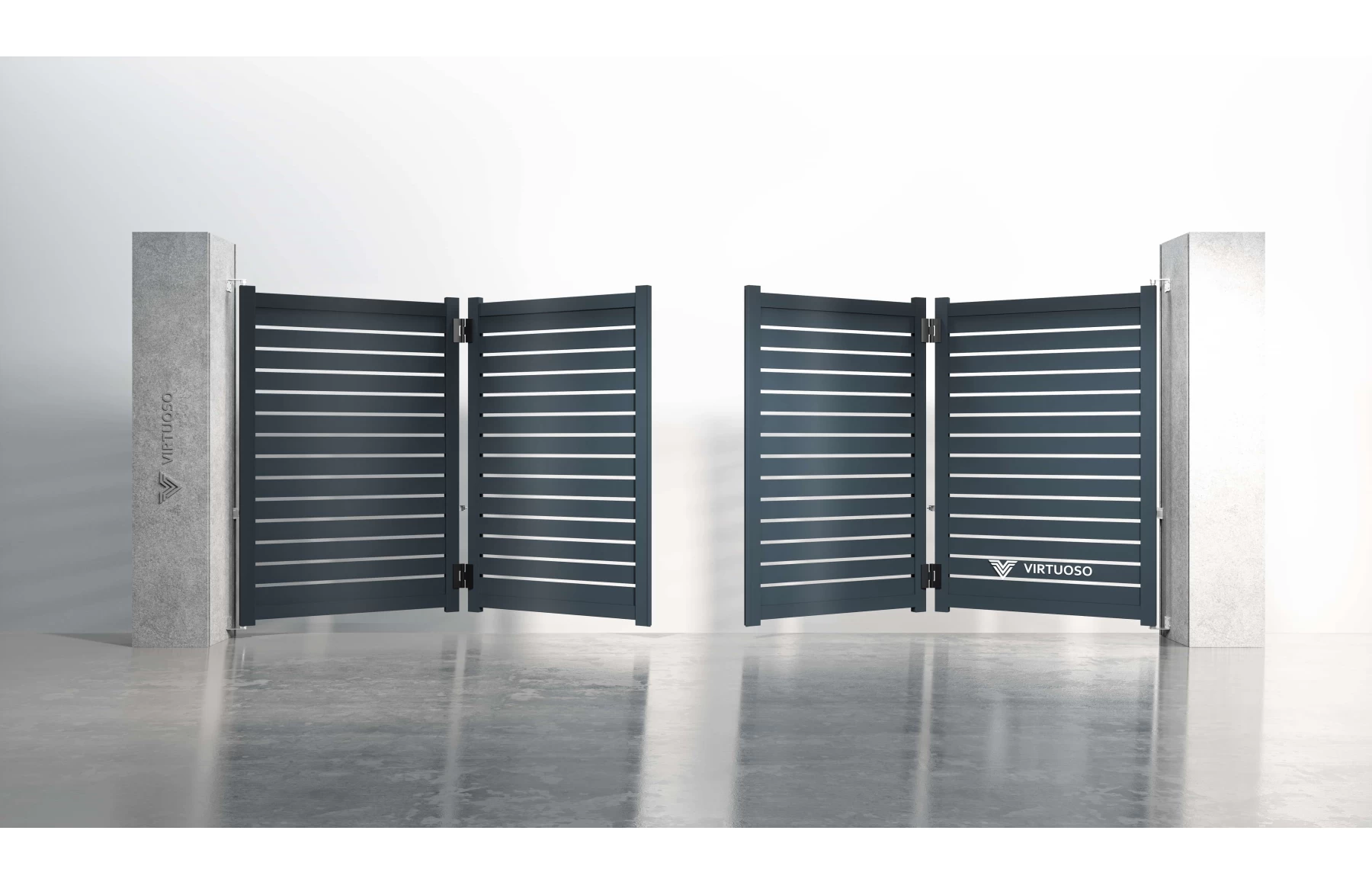 Poarta bi-fold articulata metalica din aluminiu, model Taurus