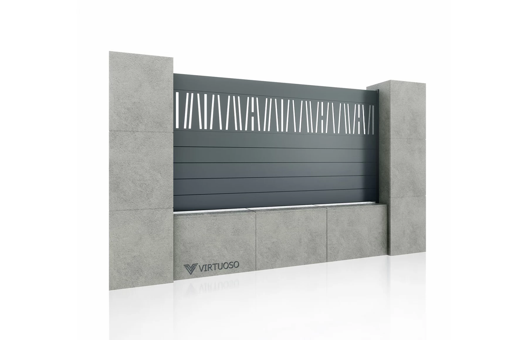 Gard metalic din aluminiu, model Poseidon, 2000x1800mm
