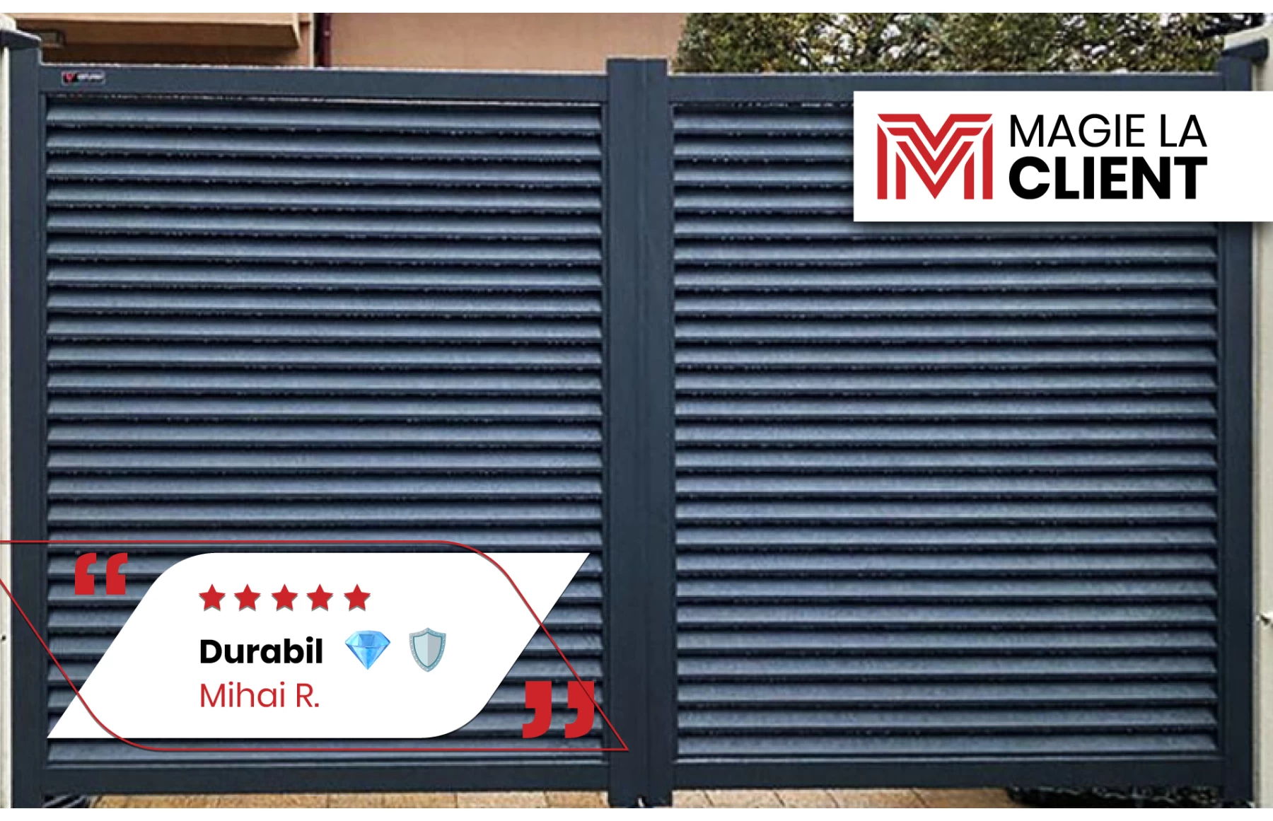 Poarta pietonala metalica din aluminiu 900x1800mm, prefabricata, maro, model Jaluzea Suprem
