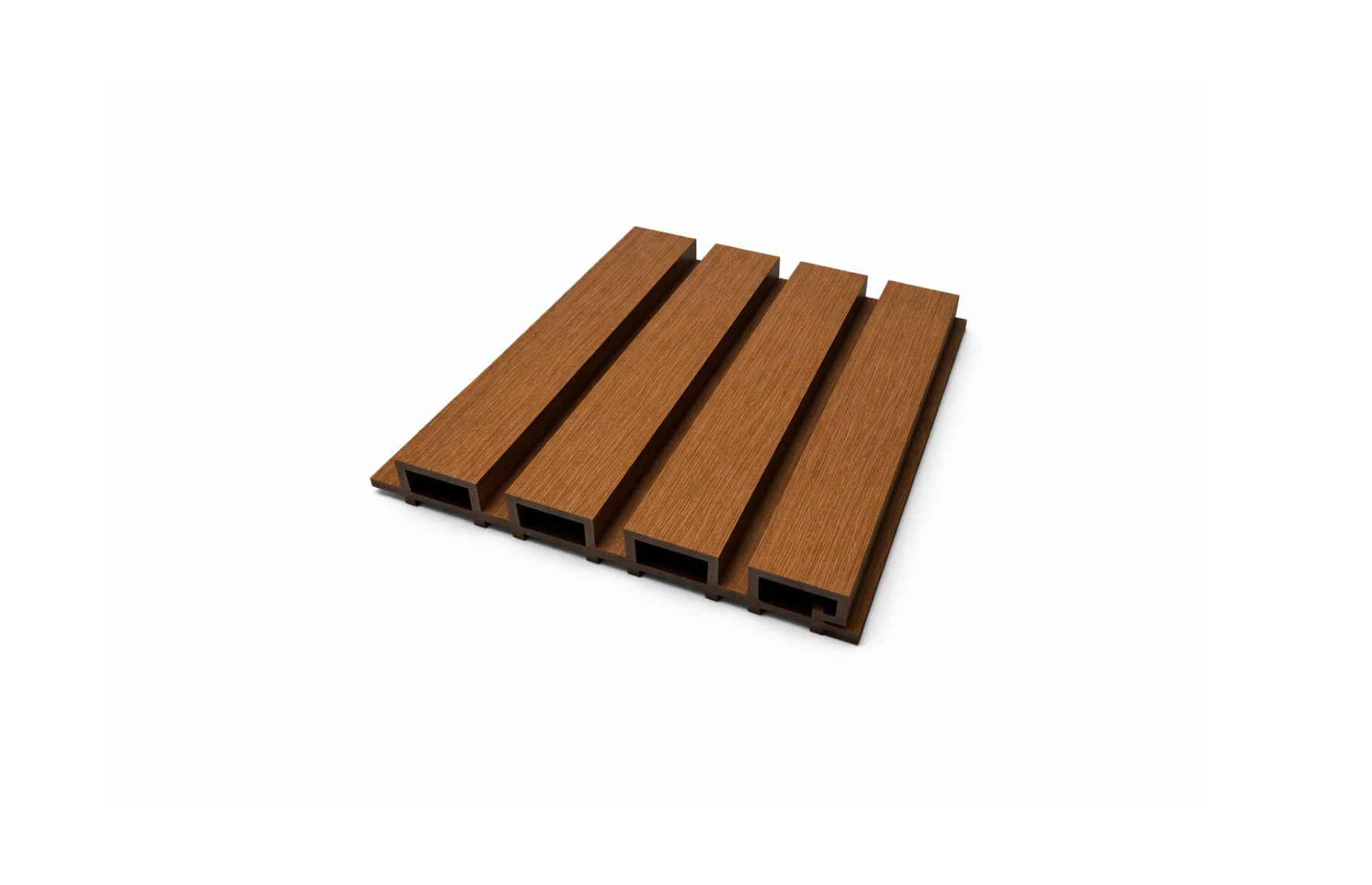 Riflaj WPC coextrudat canelat maro tec, Dimensiune: 219x26mm, Lungime: 3600mm