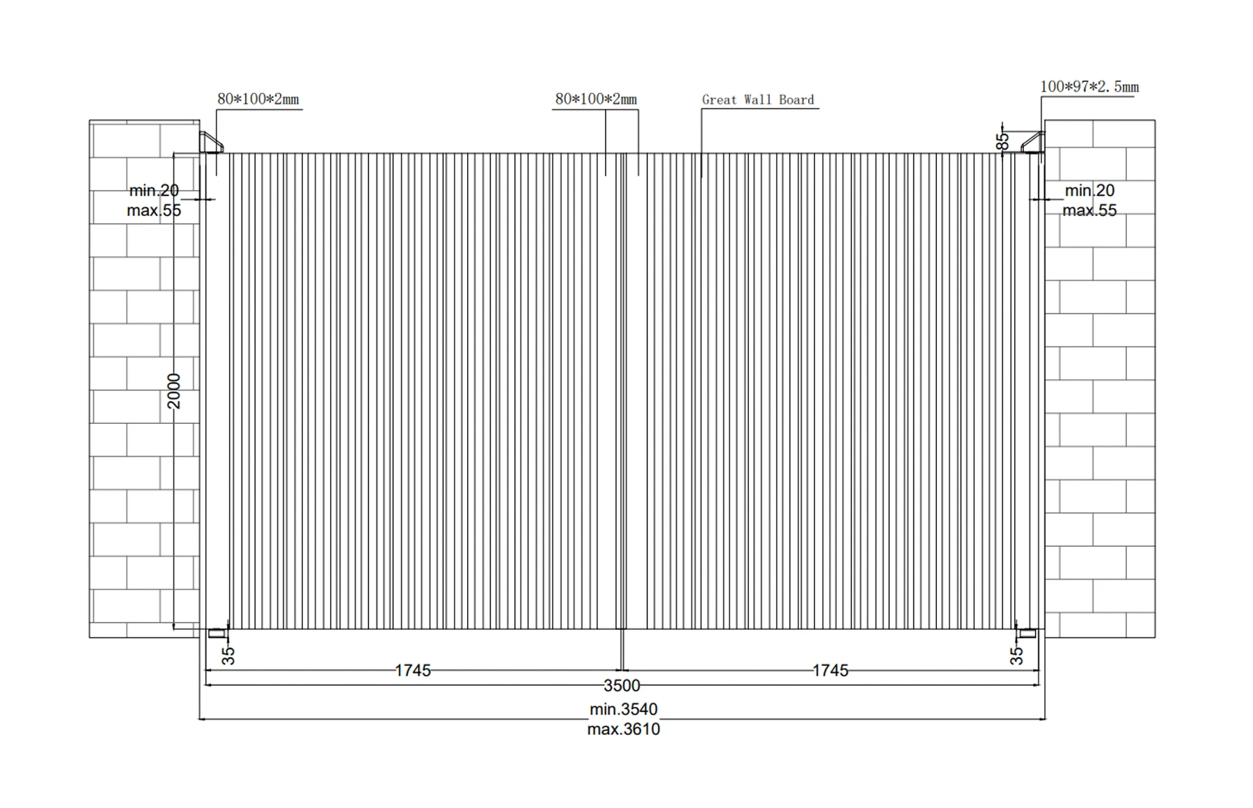 Poarta auto batanta aluminiu 3500x2000mm, model Imperia, gri antracit, Virtuoso Signature Collection