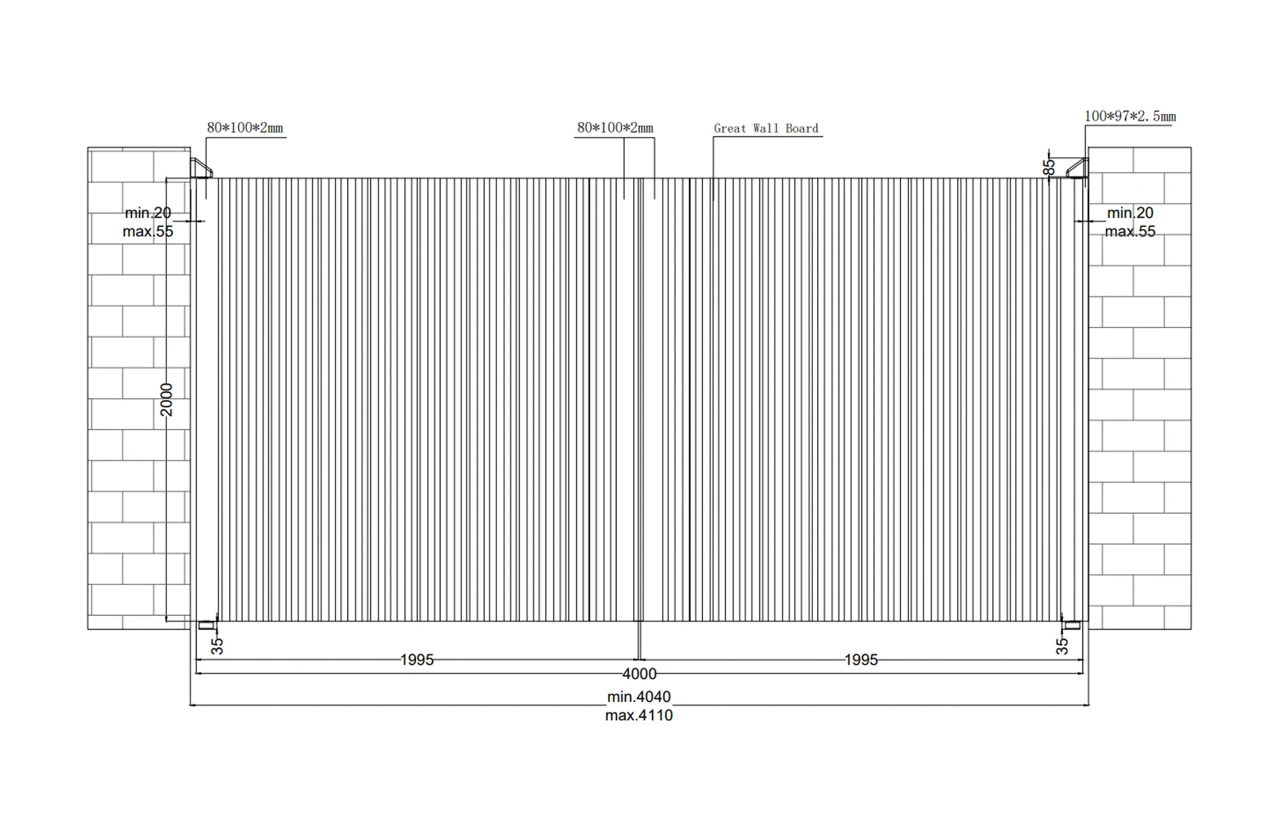 Poarta auto batanta aluminiu 4000x2000mm, model Imperia, gri antracit, Virtuoso Signature Collection