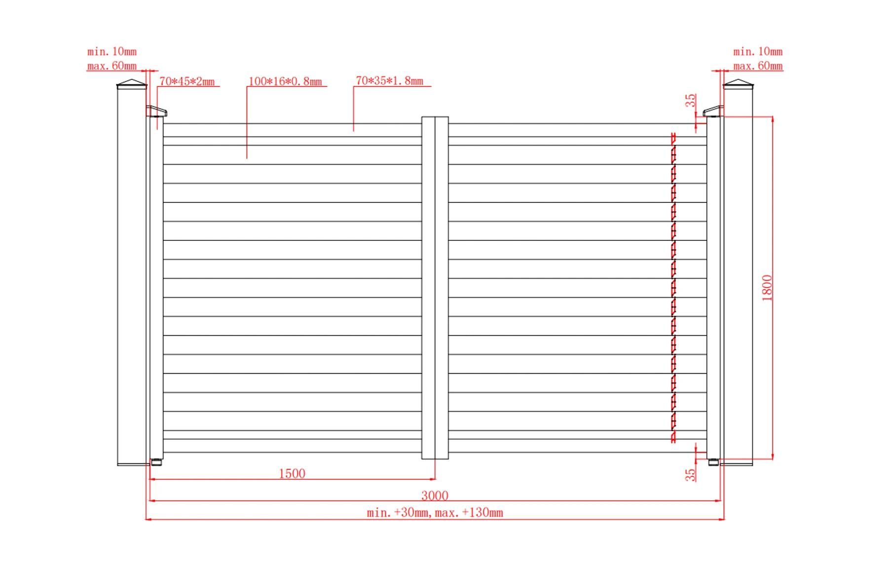 Poarta auto batanta, aluminiu, 3000x1800mm, gri antracit, model Jaluzea Deluxe