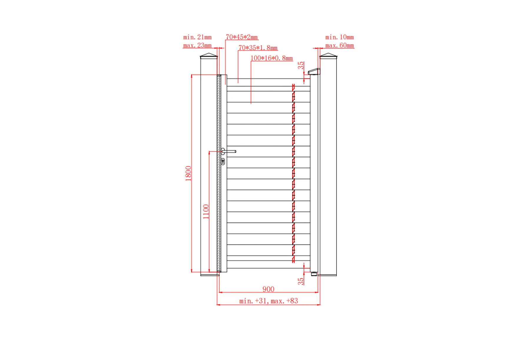 Set porti metalice din aluminiu, gri antracit, model Jaluzea Deluxe 