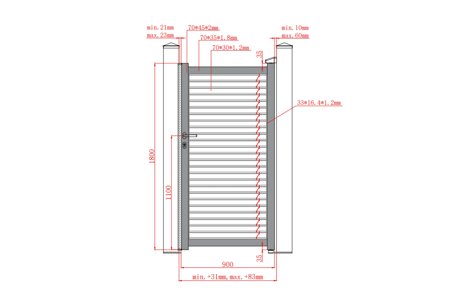 Set porti metalice din aluminiu, maro, model Jaluzea Suprem