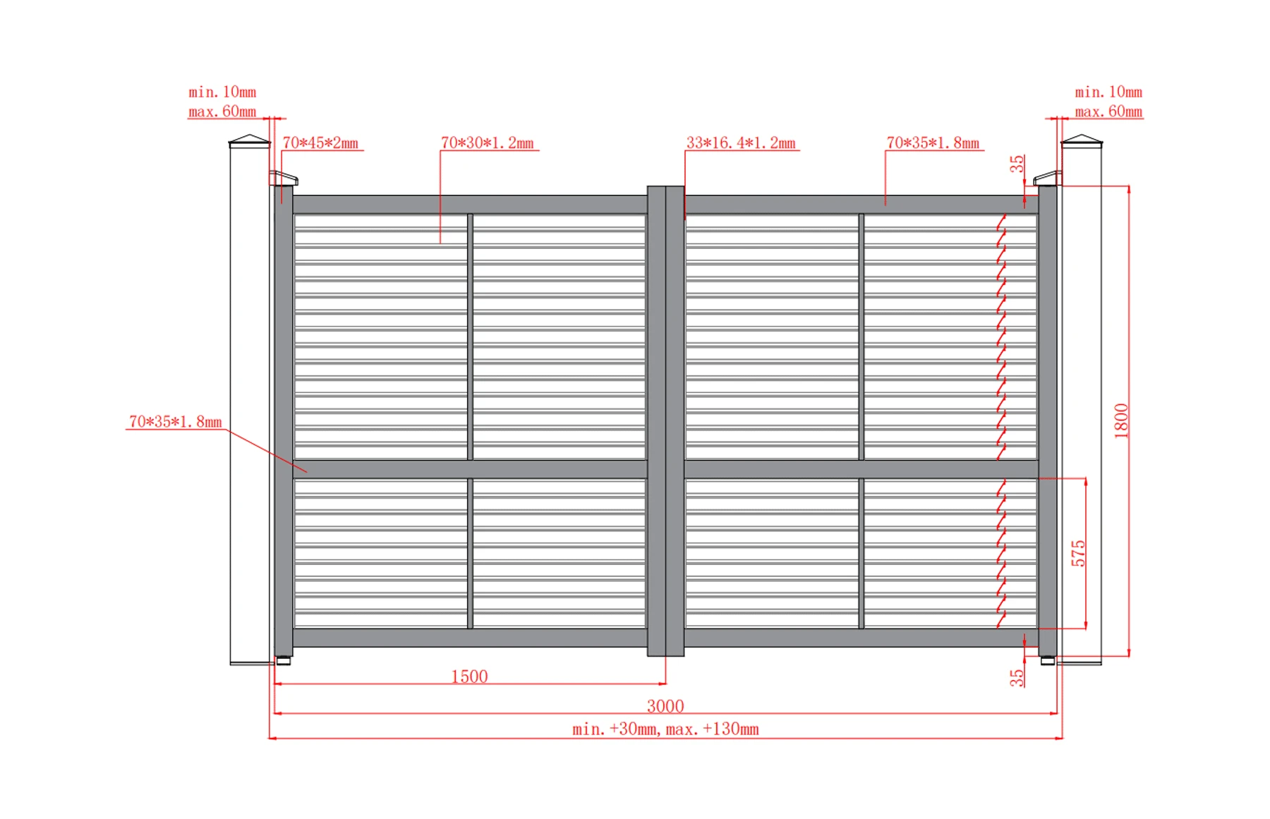 Set porti metalice ranforsate din aluminiu, gri antracit, model Jaluzea Suprem