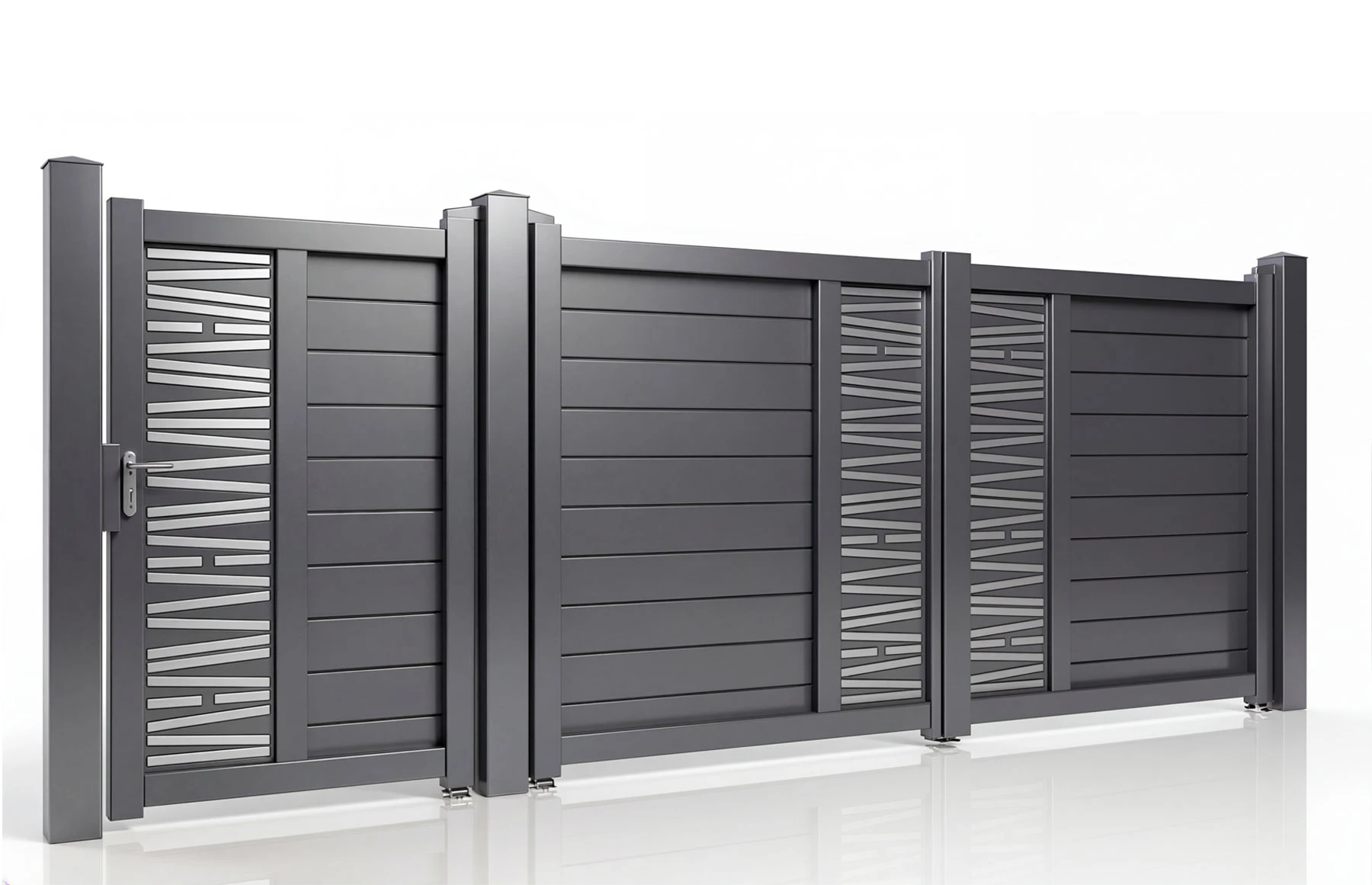 Set porti metalice din aluminiu, gri antracit, model Poseidon